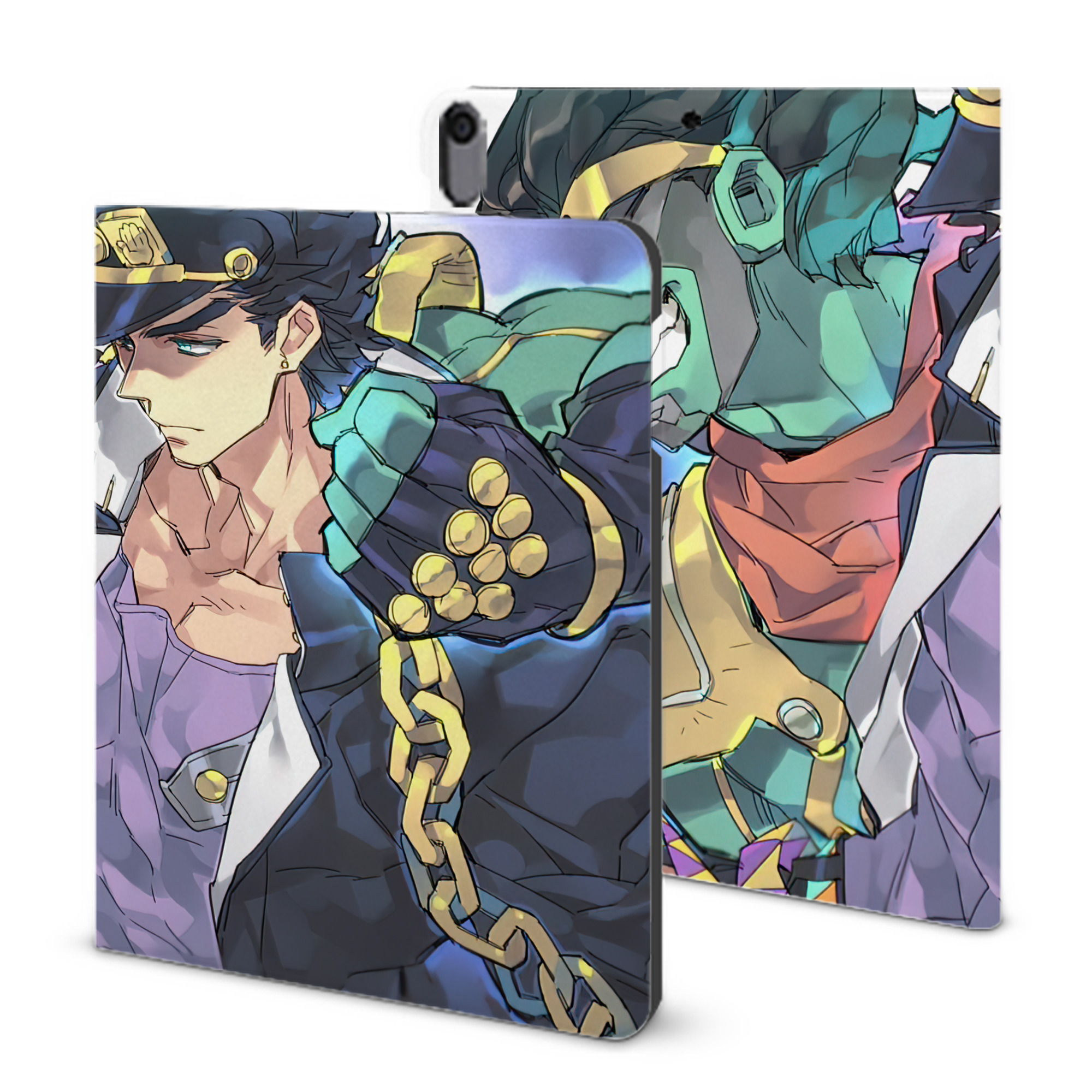 （画像用） ジョジョの奇妙な冒険 JoJo's Bizarre Adventure IPad ケース ブック型 PUレザー TPU 耐衝撃 軽量 薄型 ペン収納なし 全面保護 IPad 各モデル対応